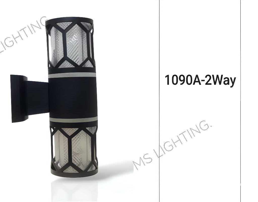 Modern Outdoor Wall Light 2-Way LED – Black Exterior Up & Down Light (Model 1090A)