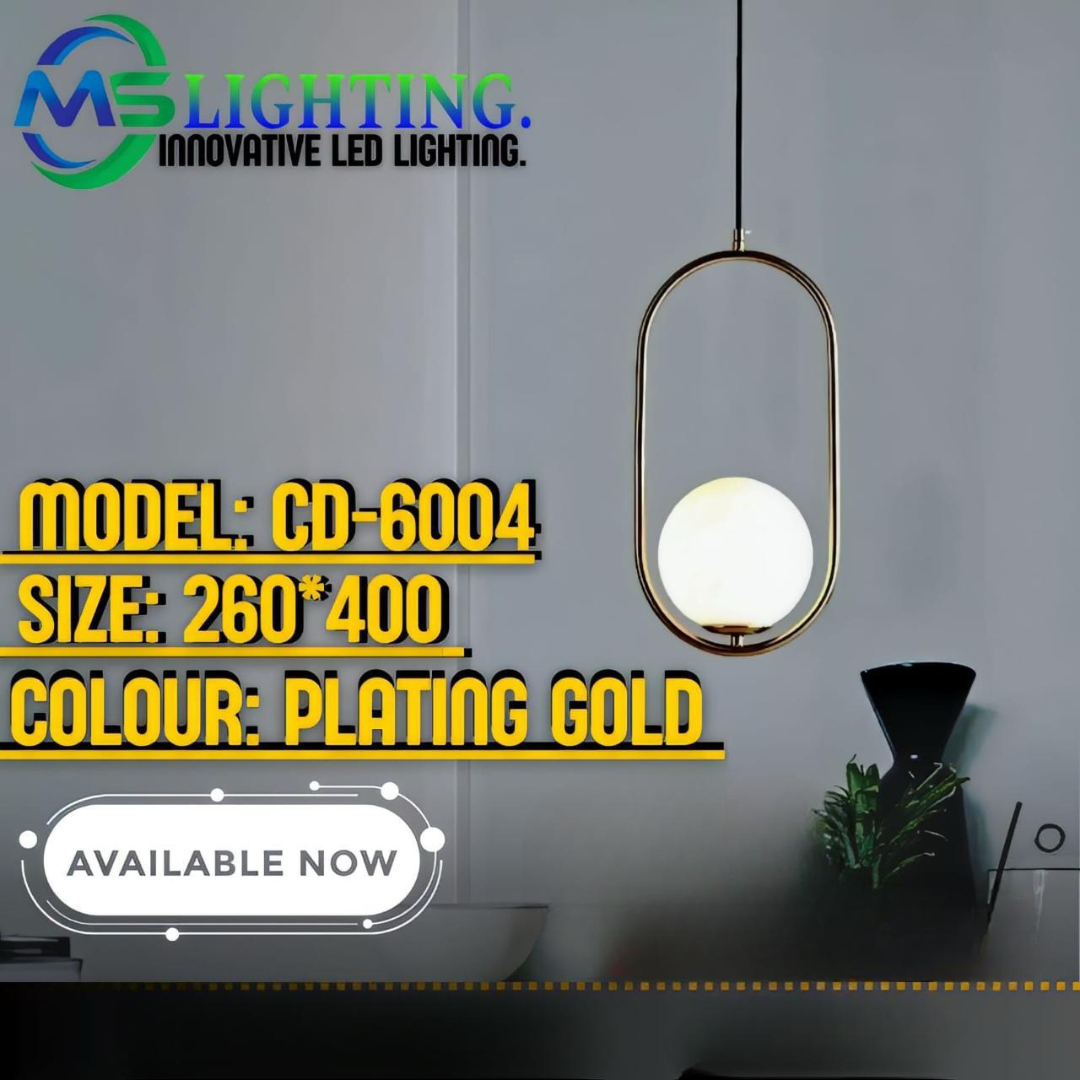 Luxury Gold LED Pendant Light with Glass Globe