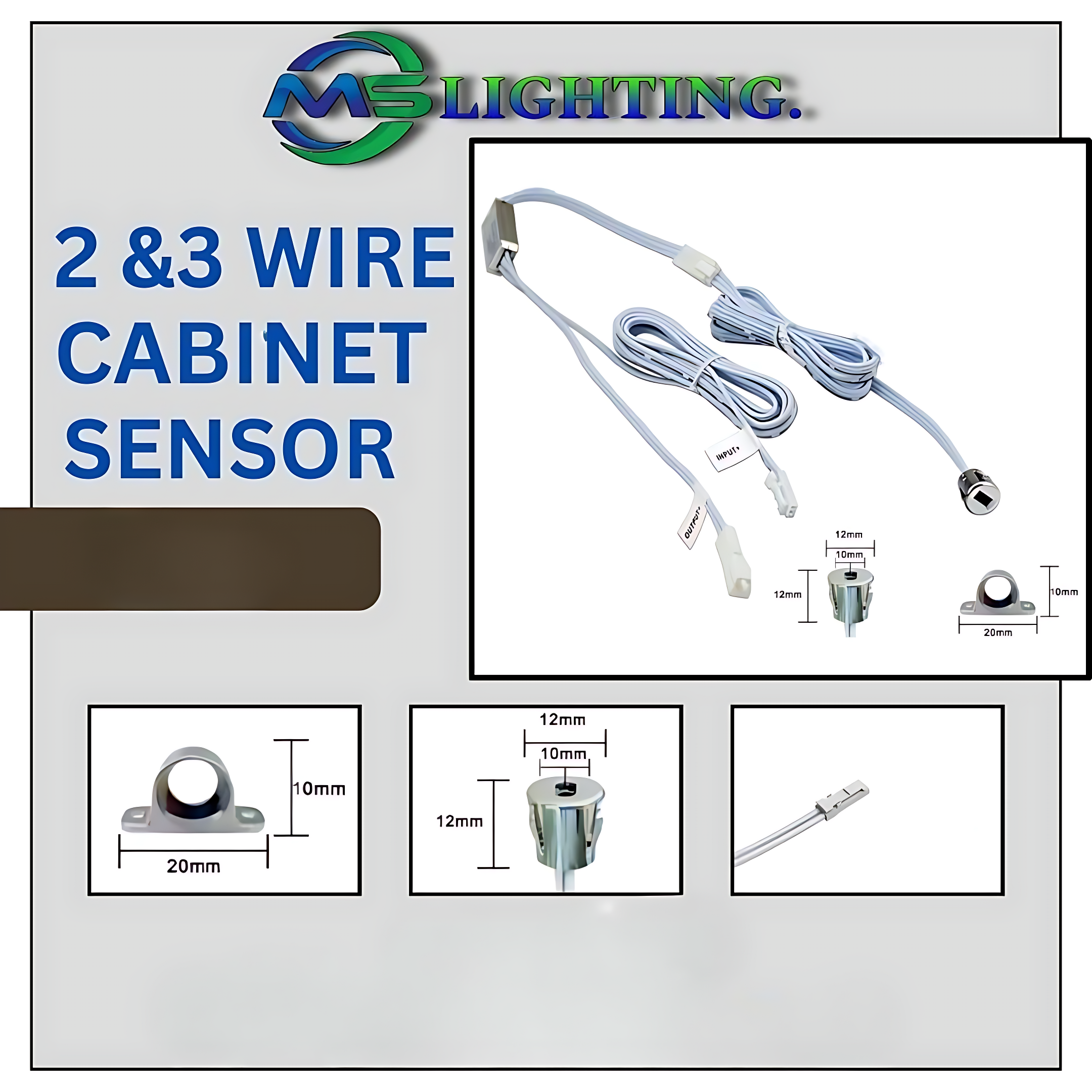 2 & 3 Wire Cabinet Door Sensor Switch for LED Lights
