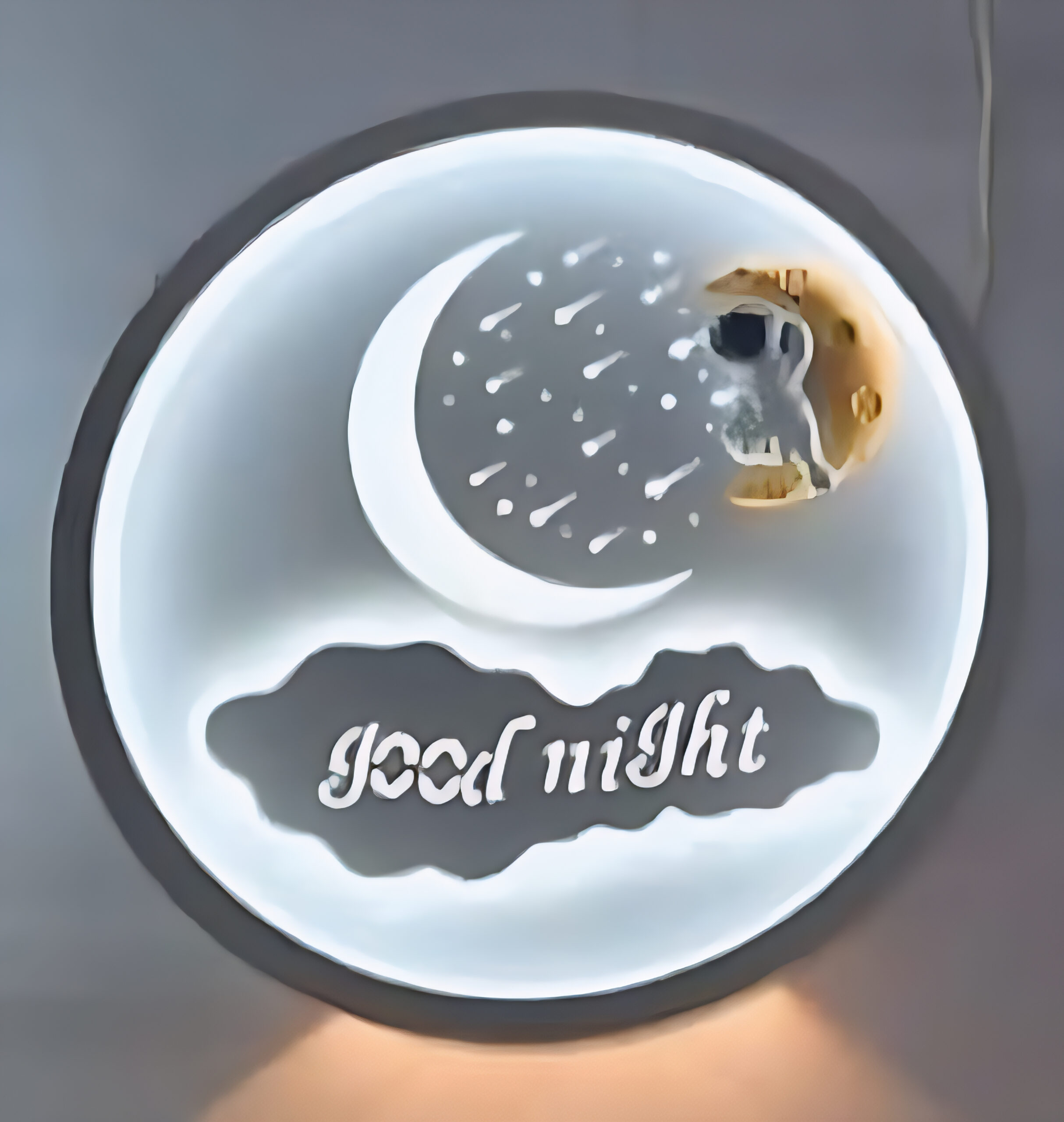 LED Moon & Star “Good Night” Wall Night Light – Soft Glow Kids Room Lamp