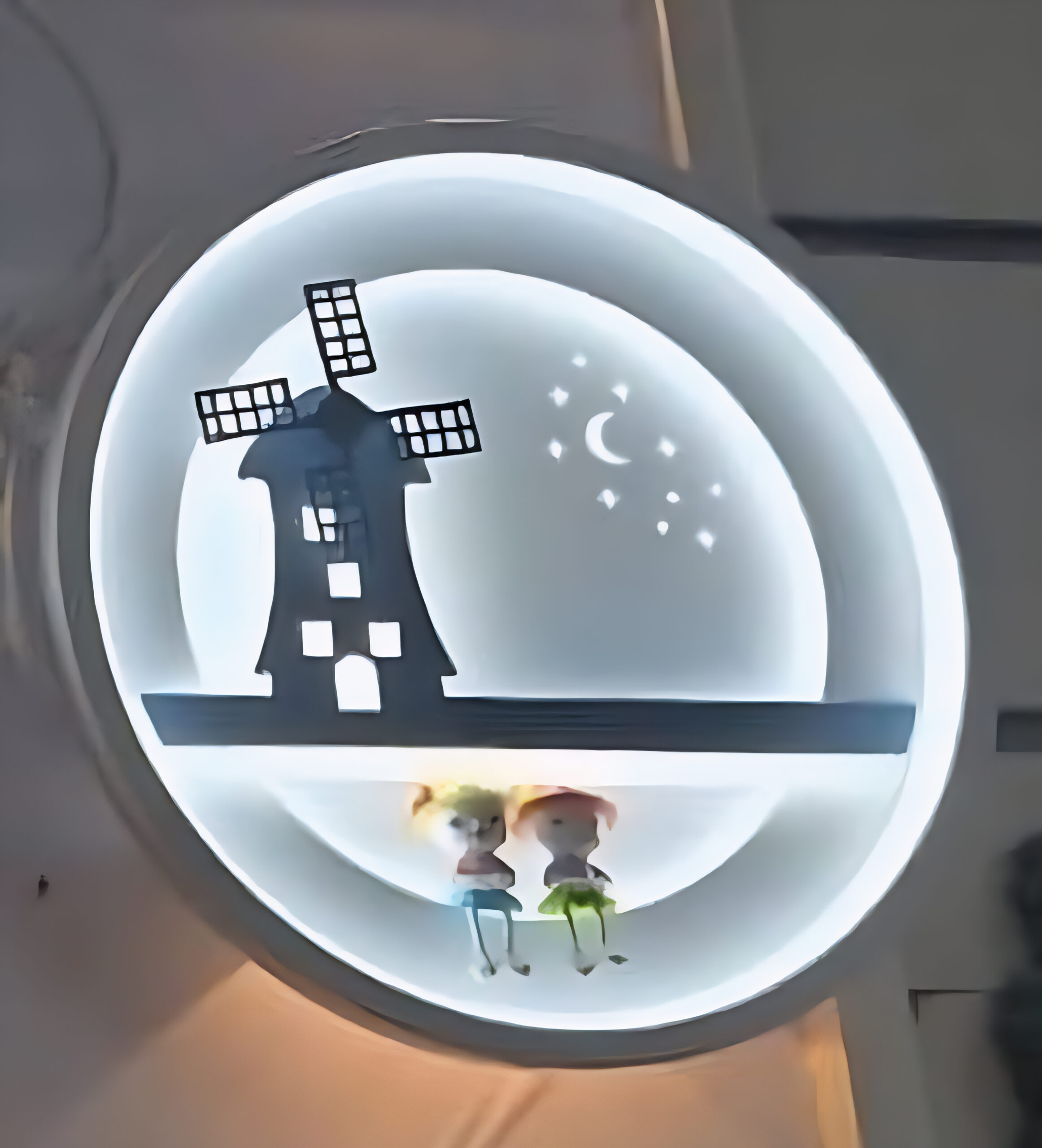 LED Windmill Moon Wall Night Light – Kids Room Decorative Lamp