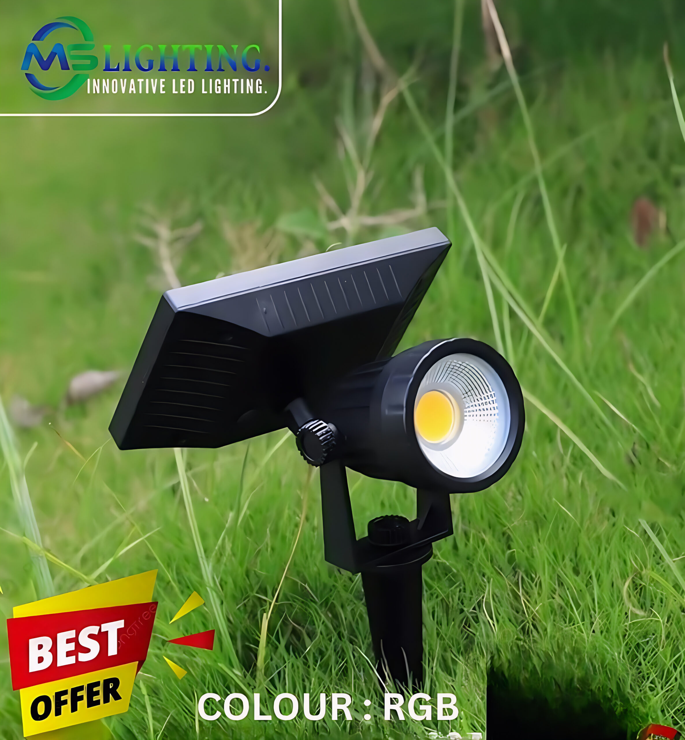 Solar RGB LED Garden Spotlight – Outdoor Landscape Light