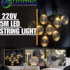220V 5M LED String Lights – Warm White Decorative Lighting